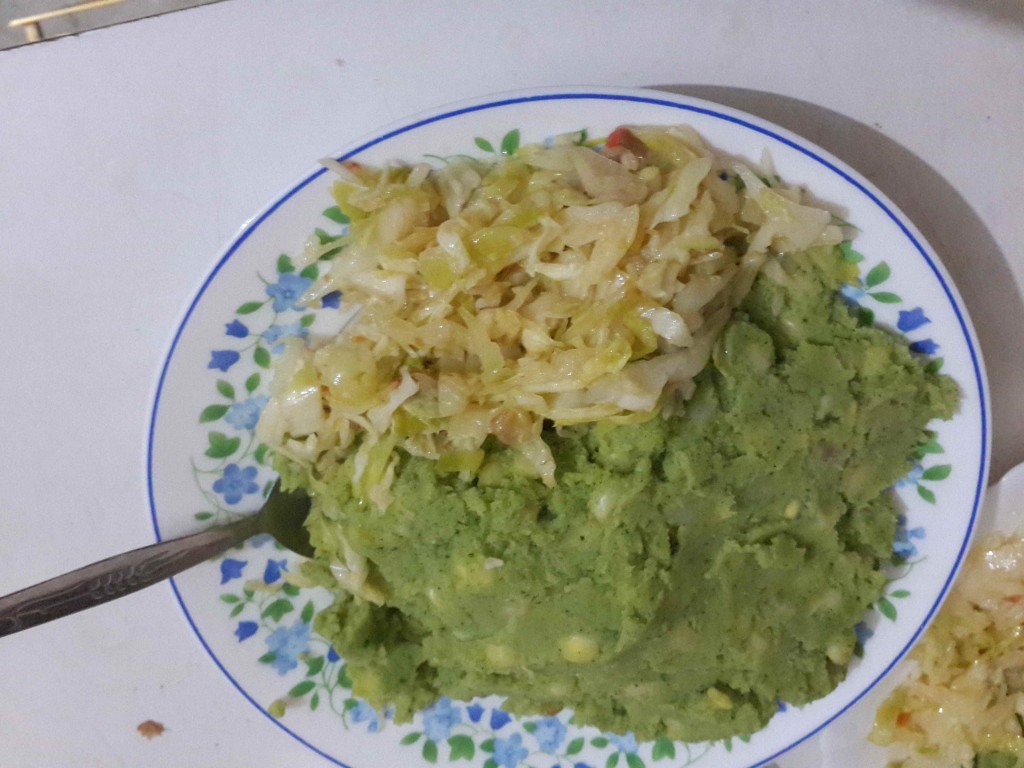 Mukimo and cabbage